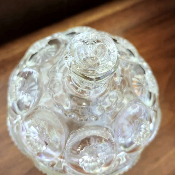 LE SMITH Moon And Star Clear Glass Covered Candy Dish Sugar Bowl 7.5" - Picture 4 of 4